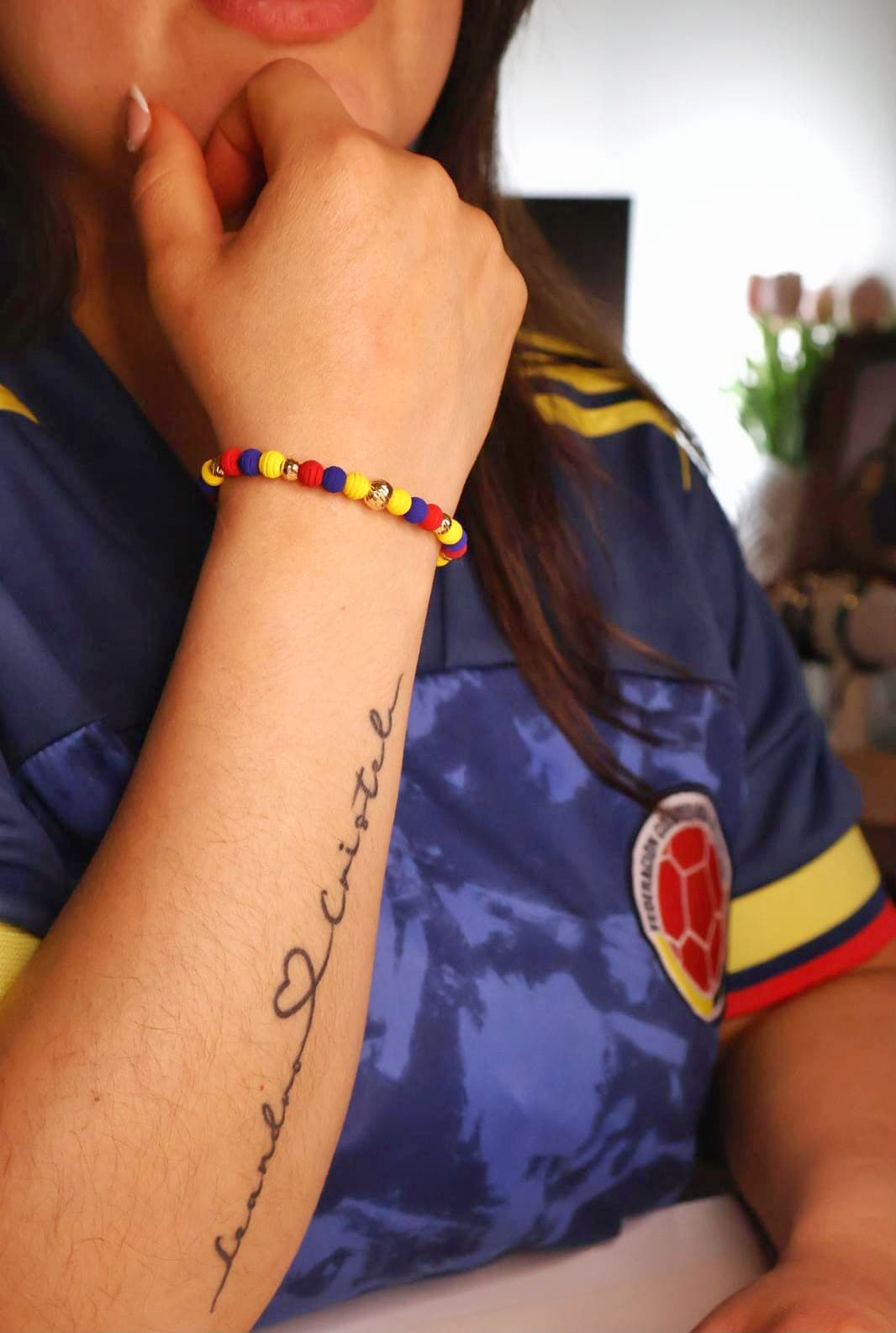Pulseras Tejidas Colombia — Bandera Colombiana en Oro 18K | Sunwoven Gold